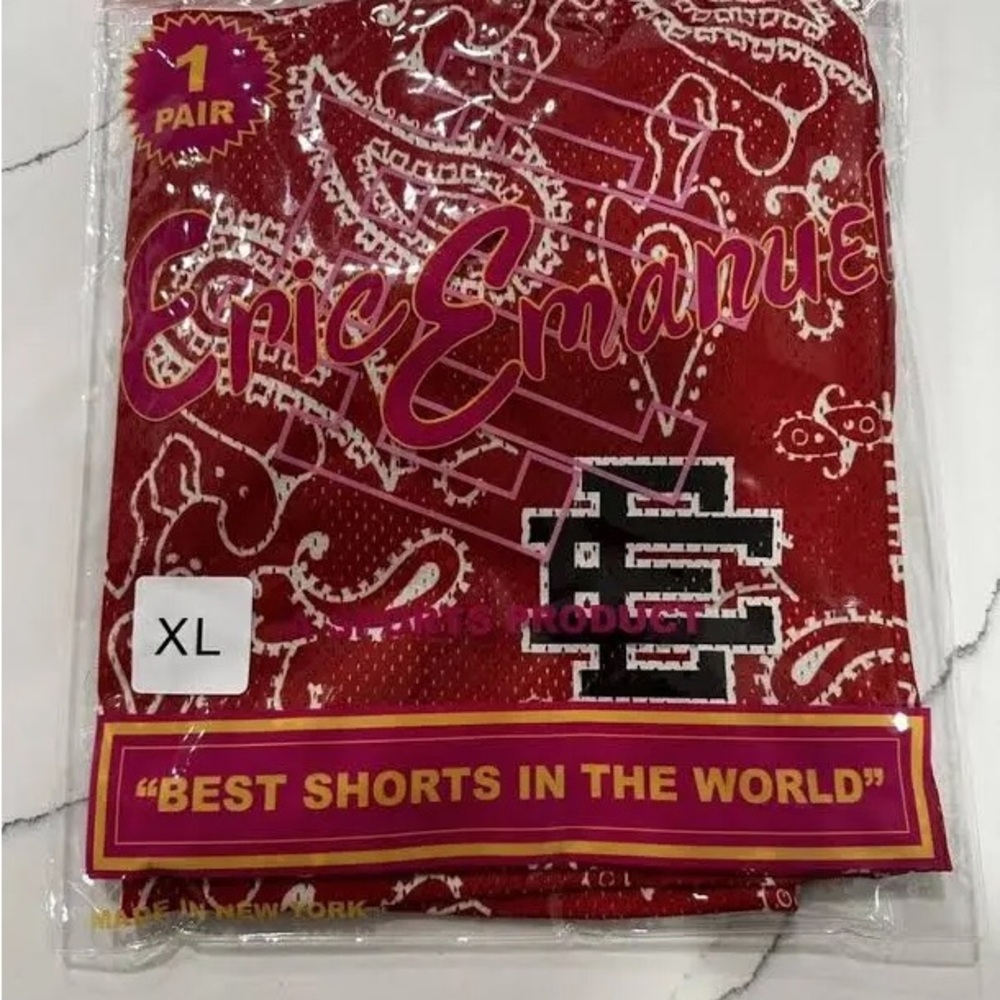 Eric Emanuel Basic Shorts- Red Paisley - Picture 2 of 2
